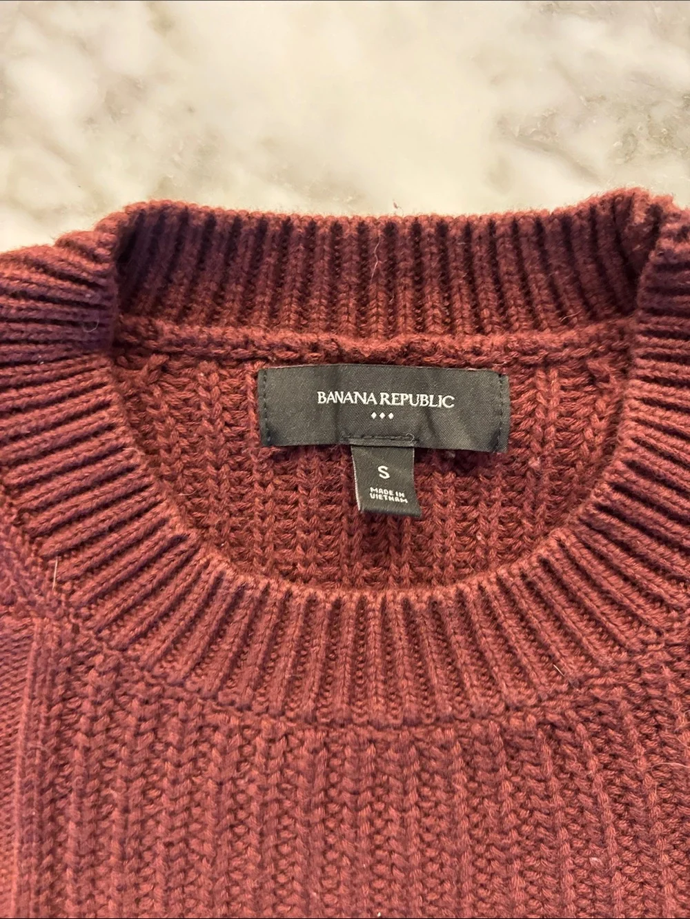 Banana Republic Men's Cable Crewneck Sweater - Rust Brown